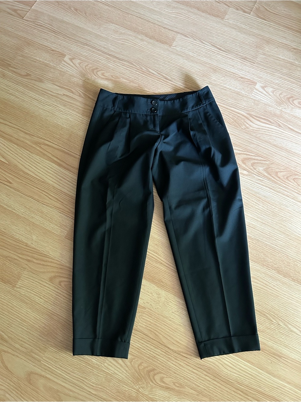 The Limited Drew Fit Black Pleated Cropped Trousers Size 2